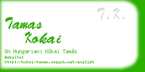 tamas kokai business card